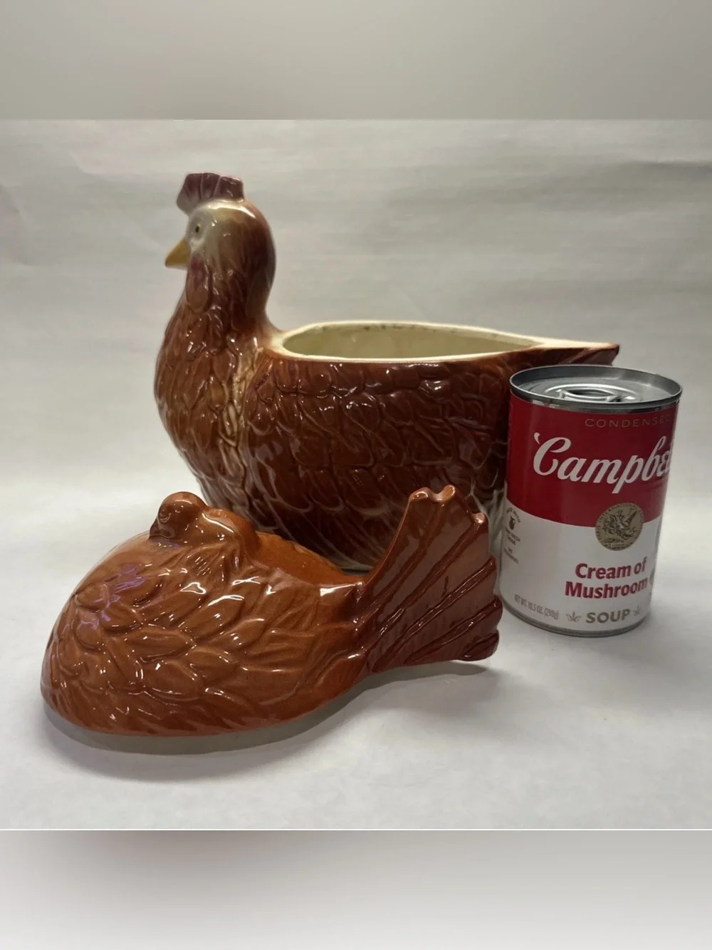 Vintage 1940s FAPCO Chicken Hen Ceramic Cookie Jar USA Farmhouse Cottage Country
